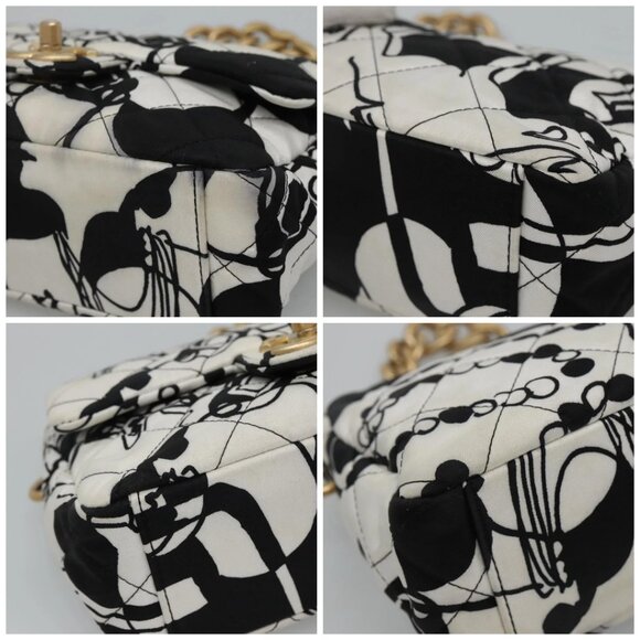 CHANEL Mini Matelasse 20 Chain Single Flap Bag Nylon 2way White CC Auth - Picture 16 of 16